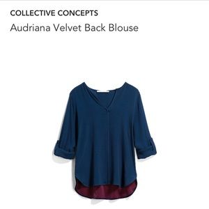 Collective Concepts Audriana velvet back blouse